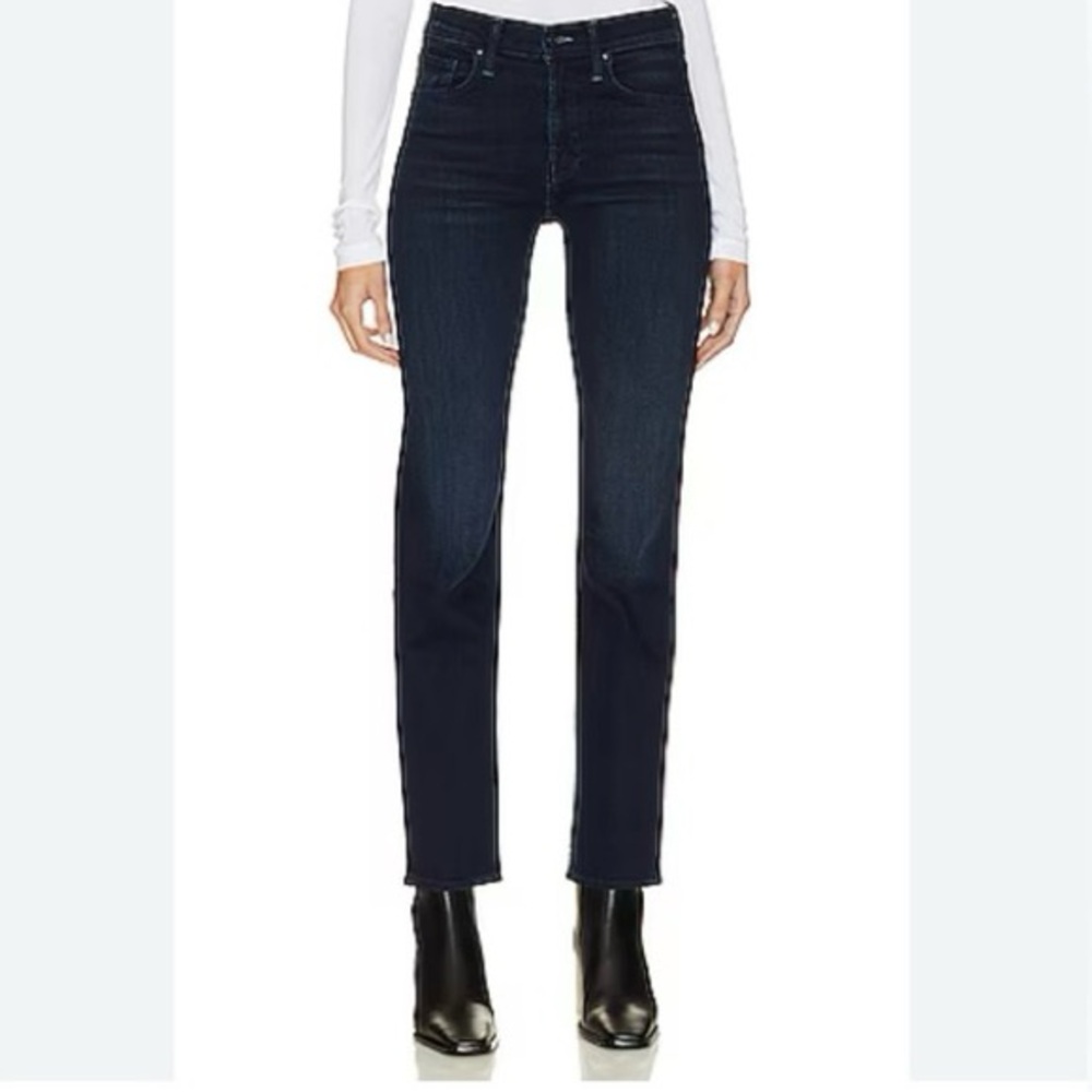 MOTHER Ryder Straight-Leg High-Rise Jeans in Night in Paris